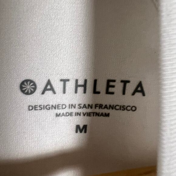 Athleta Pacifica White Short Sleeve Swim Surf Athletic Tee Size Medium - Picture 8 of 8
